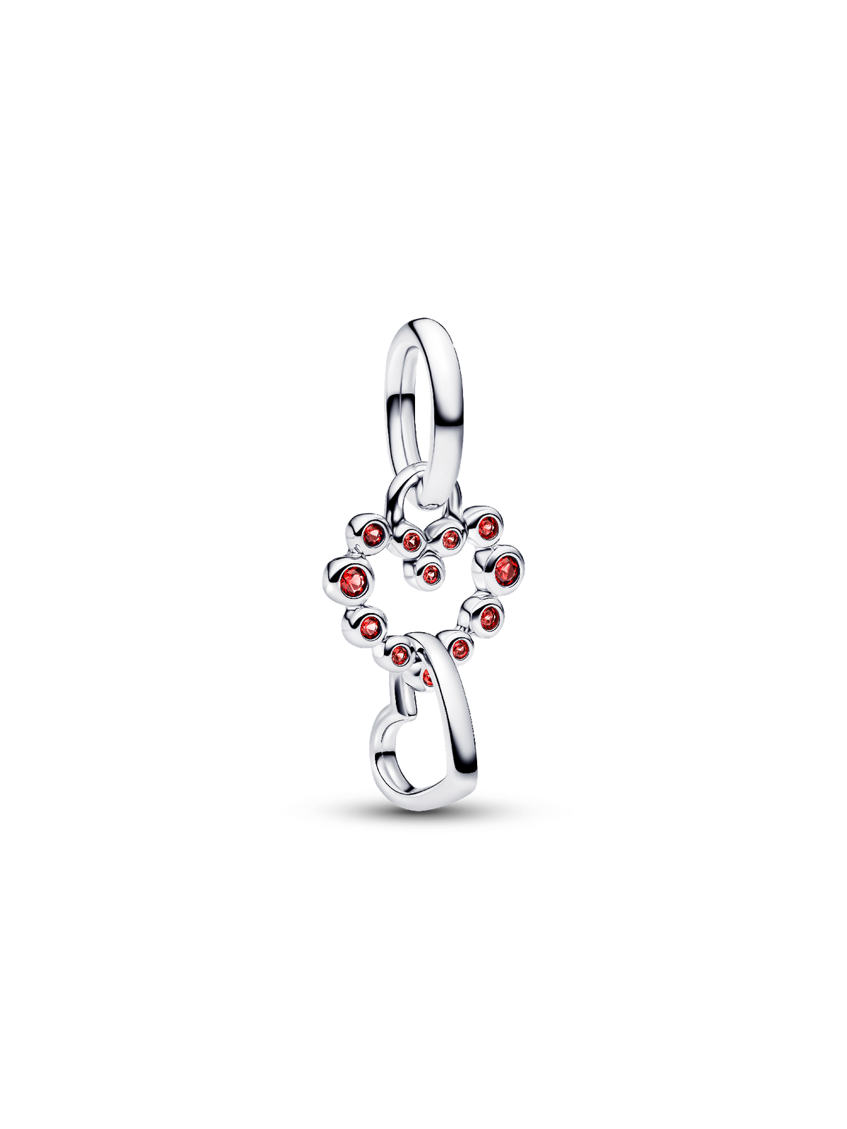 Pandora Connected Hearts & Red Stones Dangle Charm