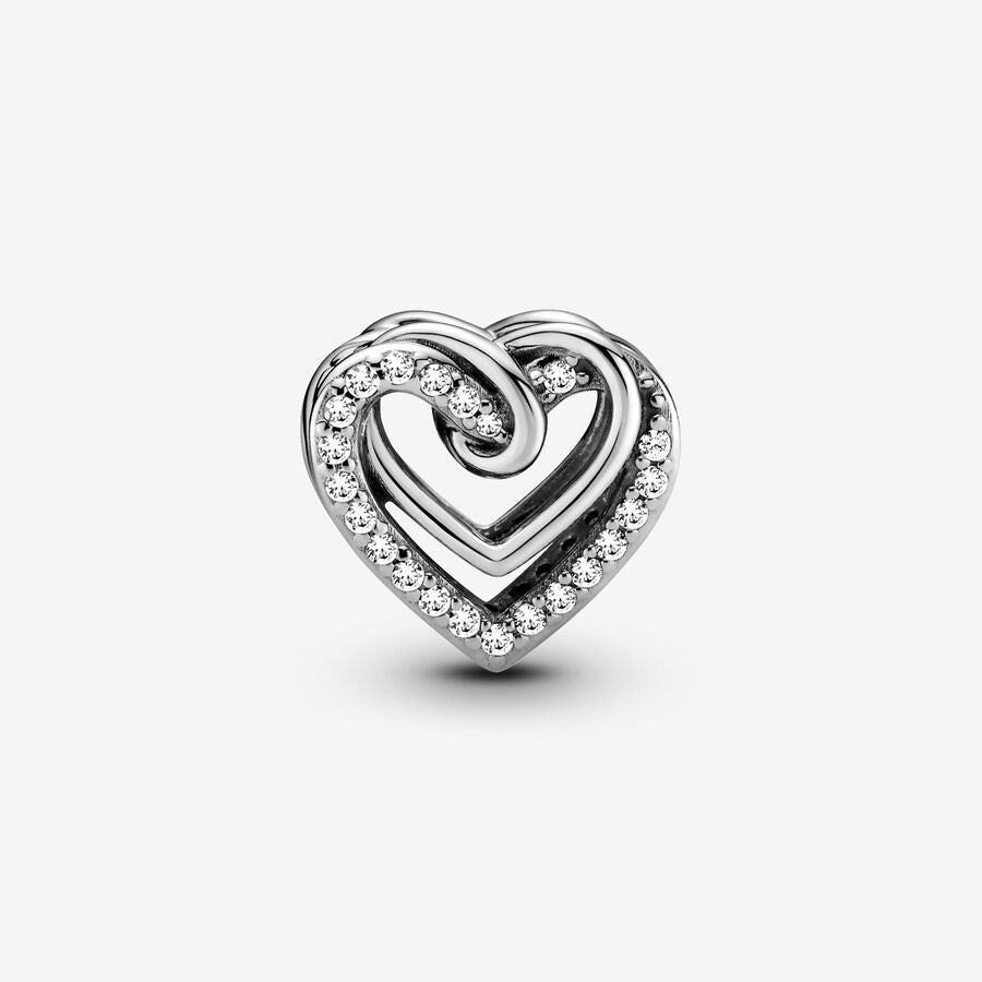Sparkling Entwined Hearts Charm