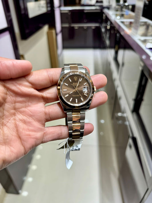 Rolex Datejust 41mm Everose Gold and Steel choclate 126301