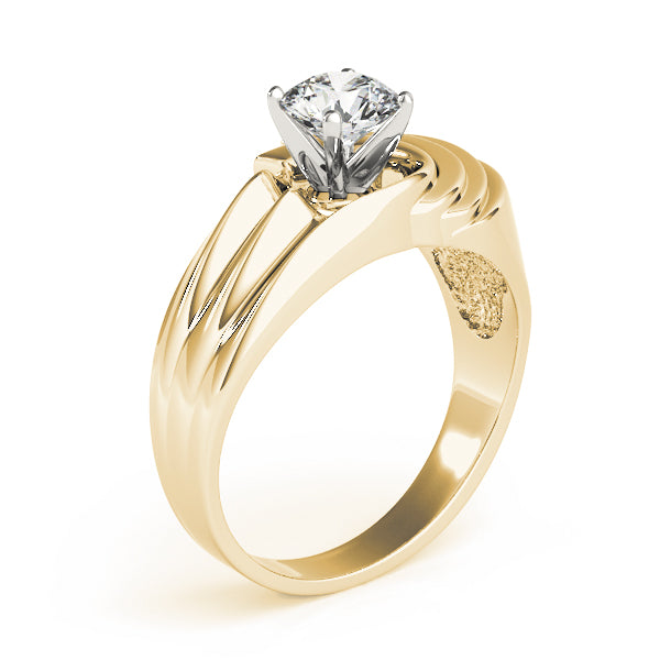 Swirl Solitaire Wide Engagement Ring