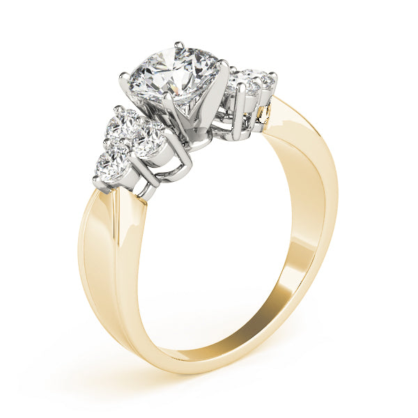 Cluster Side Round Engagement Ring
