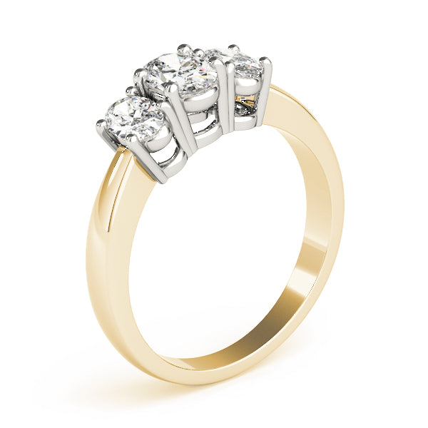 3-Stone Accented Oval Shape Engagement Rings