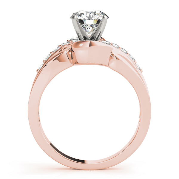 Bypass Swirl Prong Set Engagement Ring