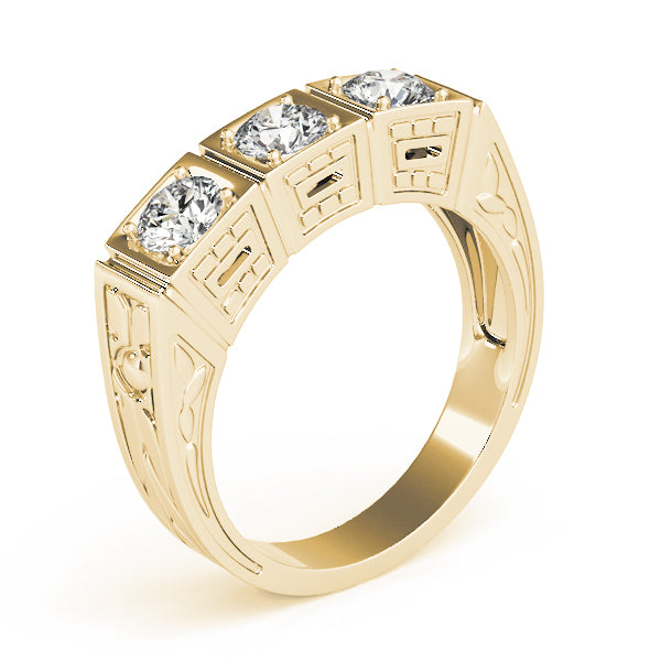 3-Stone Cluster Prong Engagement Ring