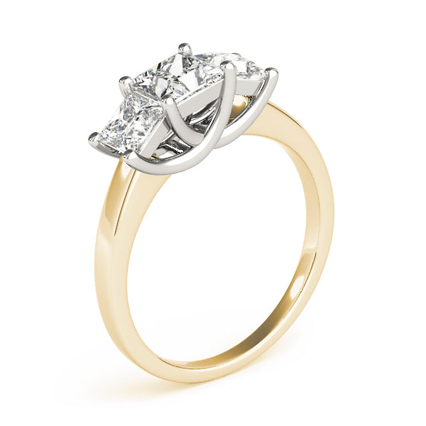 3-Stone Trellis Princess Cut Engagement Ring