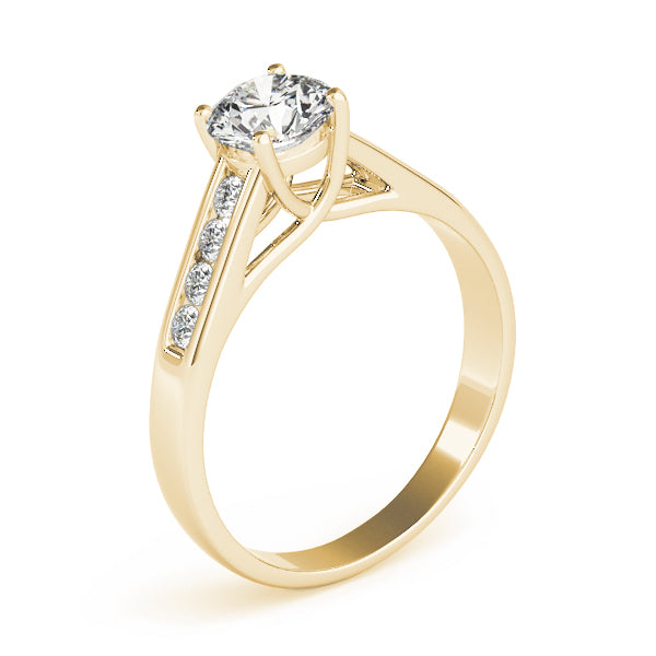 Single Row Channel Set Trellis Engagement Ring