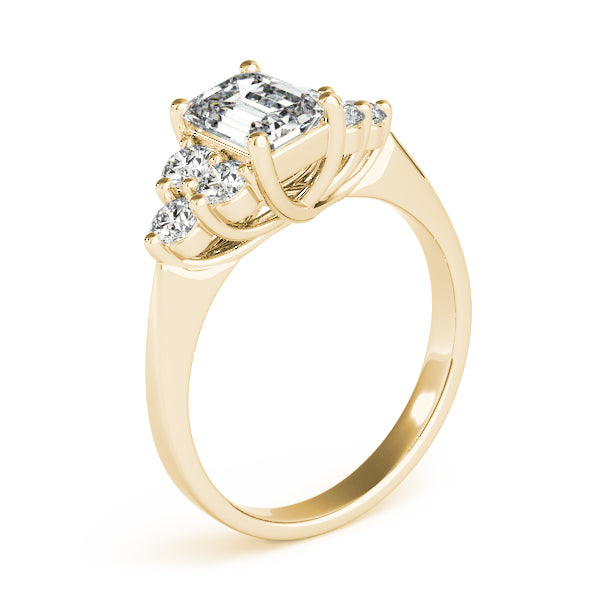 Solitaire Plus Trellis Emerald Cut Engagement Ring
