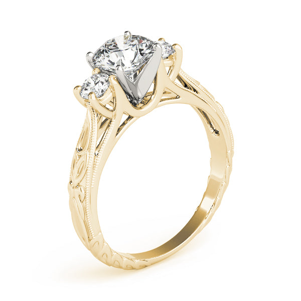 3-Stone Vintage-Inspired Engagement Ring