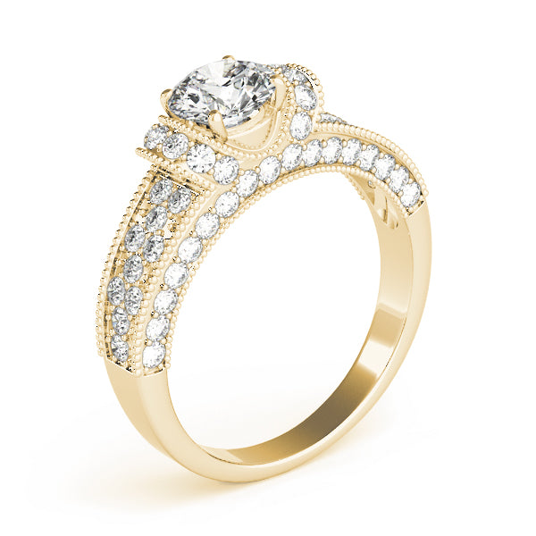 Antique Milgrain Halo Engagement Rings