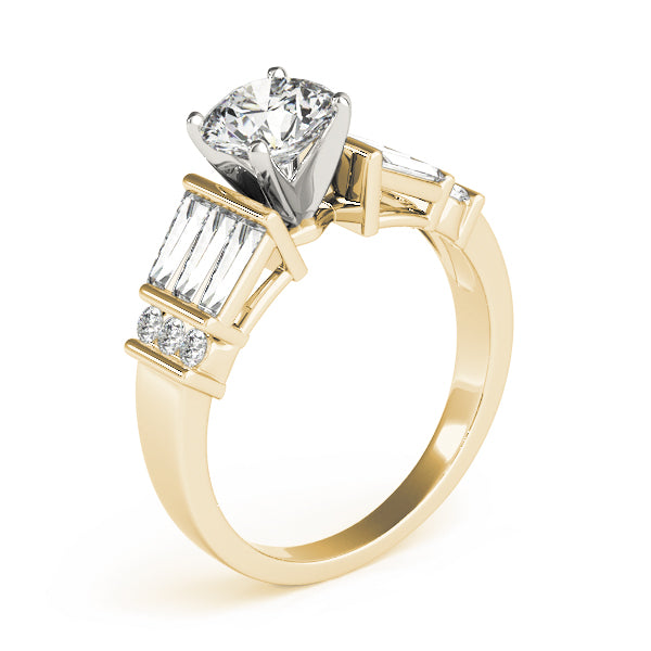 Fancy Shape Baguette & Round Engagement Ring