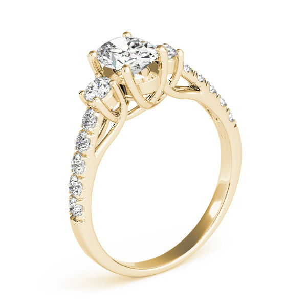 3-Stone Trellis Oval Engagement Ring