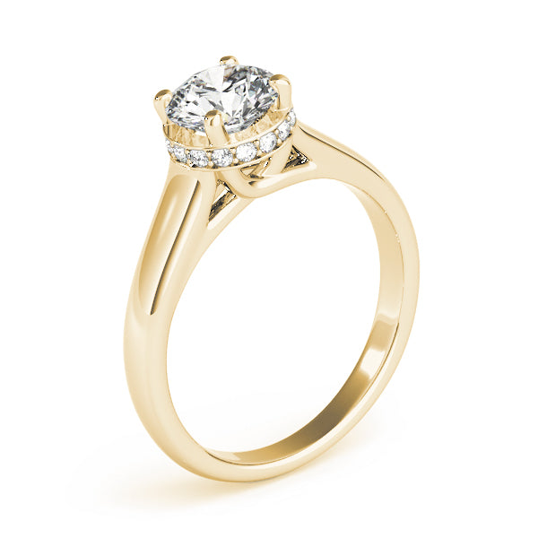 Solitaire Hidden Halo Trellis Engagement Ring