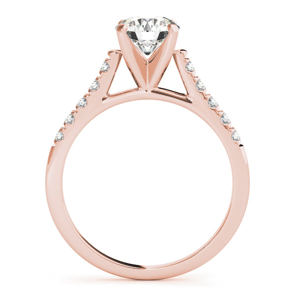 Single Row Split-Prong Cathedral Engagement Ring