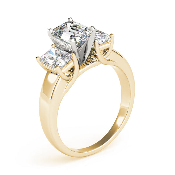 3-Stone Emerald Cut Trellis Engagement Ring