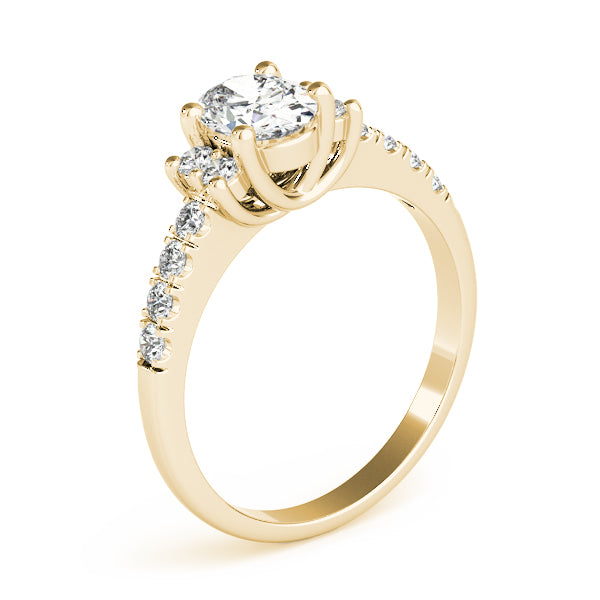 Single Row Oval Shape Color Ring