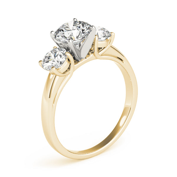 3-Stone Round Trellis Engagement Ring