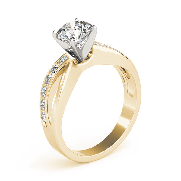 Swirl Channel Set Engagement Ring