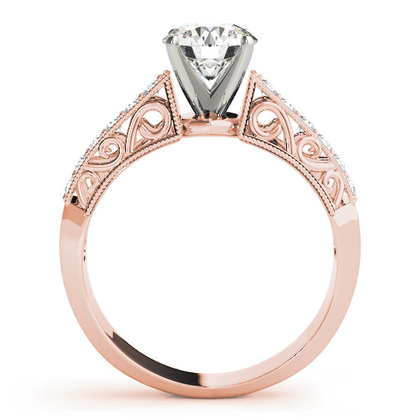 Antique Style Milgrain Filigree Engagement Ring