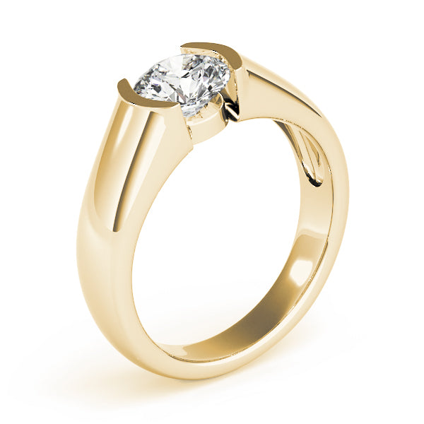 Half Bezel Solitaire Engagement Ring