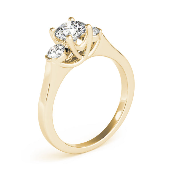 3-Stone Round Trellis Engagement Ring