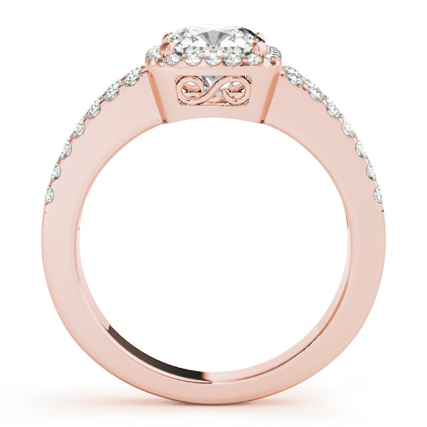 Split Shank Halo Cushion Engagement Ring