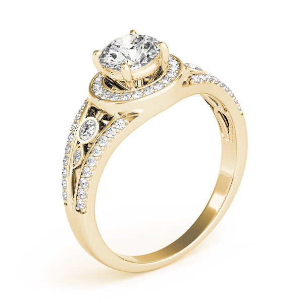 Vintage Inspired Halo Round Engagement Ring