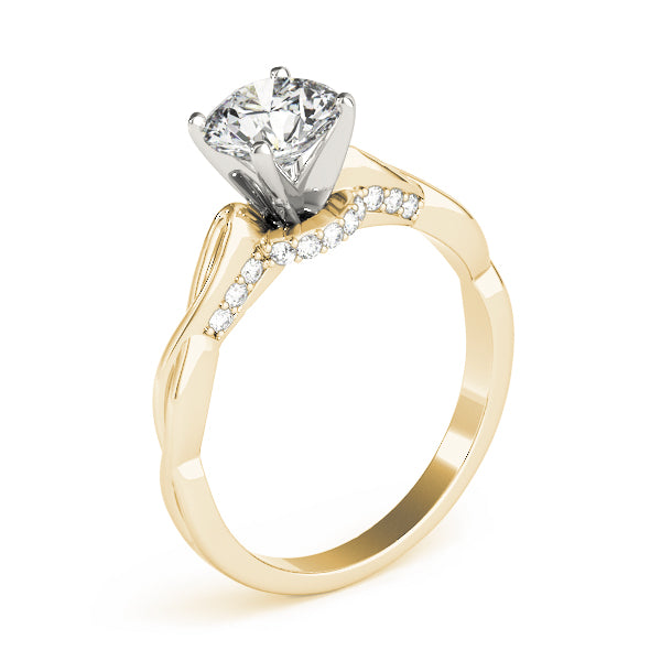 Solitaire Hidden Halo Twisted Engagement Ring
