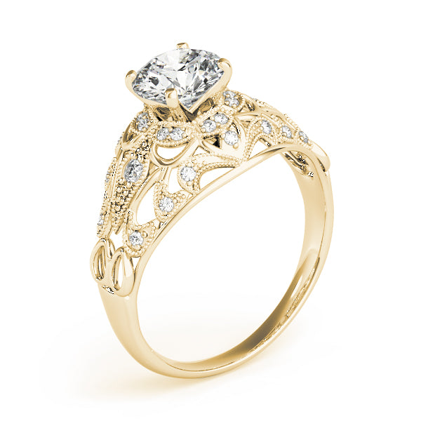 Vintage-Inspired Halo Filigree Engagement Ring