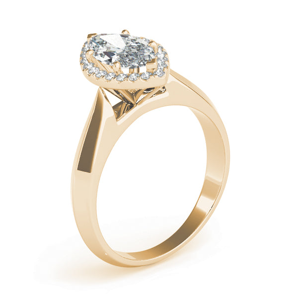 Marquise Shape Solitaire Halo Engagement Ring