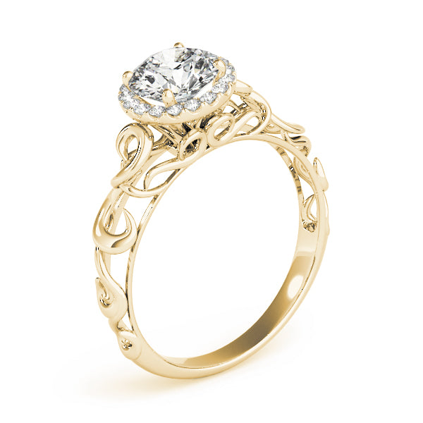 Solitaire Filigree Halo Engagement Ring