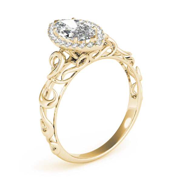 Solitaire Filigree Pear Shaped Engagement Rings