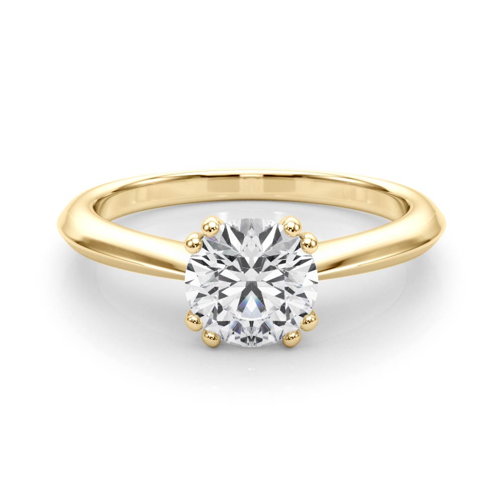 Double Prong Round Solitaire Engagement Ring
