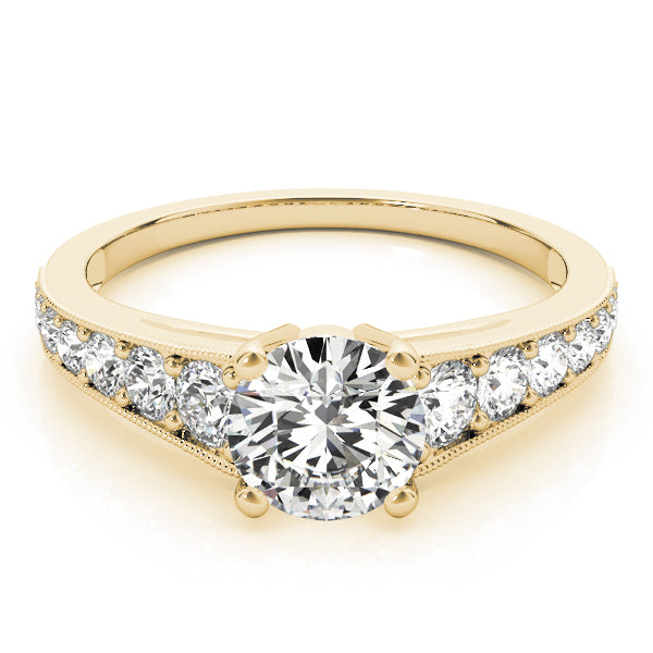 Graduating Single Row Milgrain Round Engagement Ring