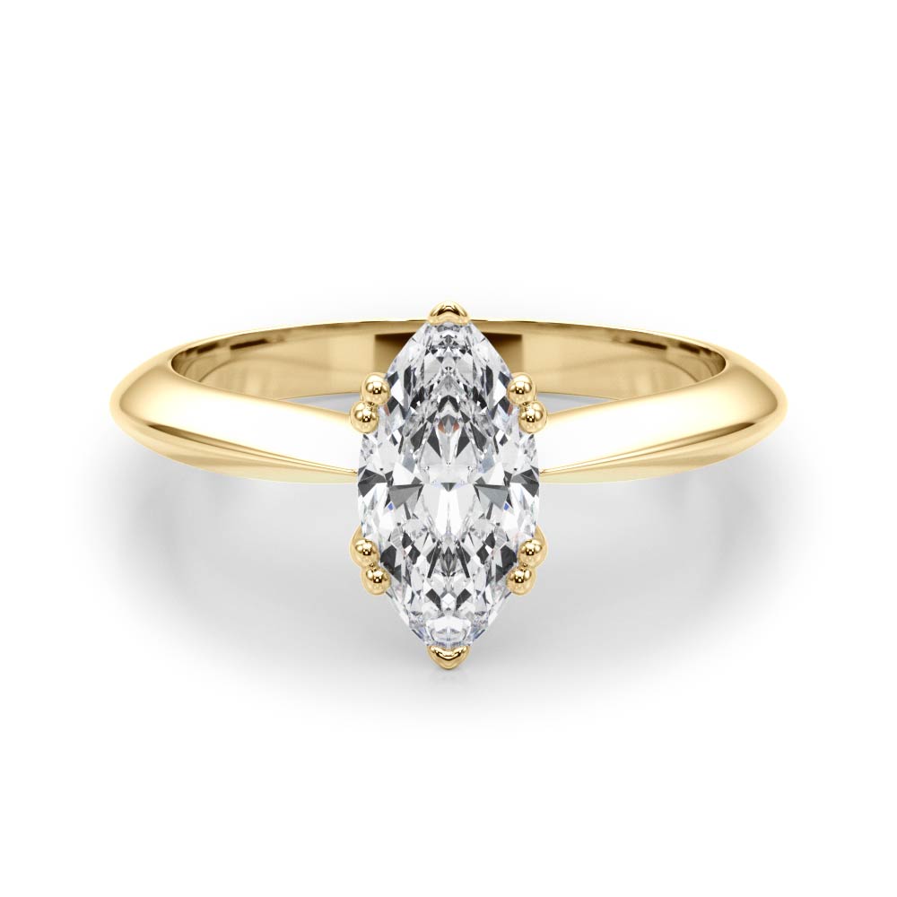Double Prong Marquise Engagement Ring