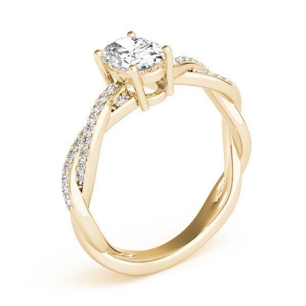 Double Row Twisted Shank Engagement Ring