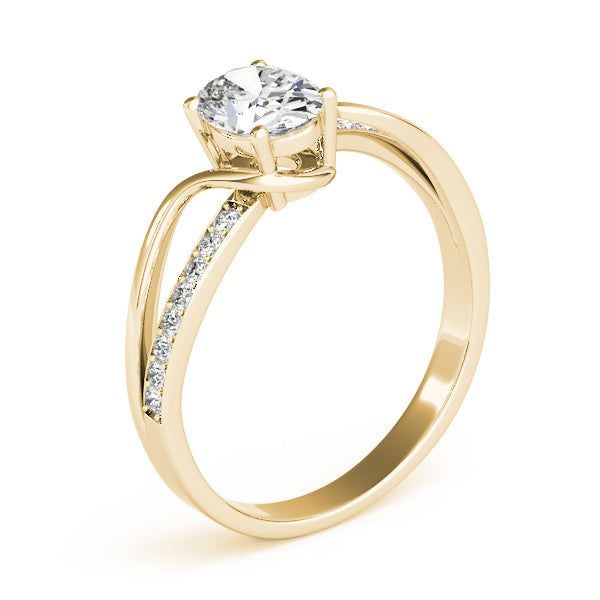 Single Row Bypass Split Shank Engagement Ring