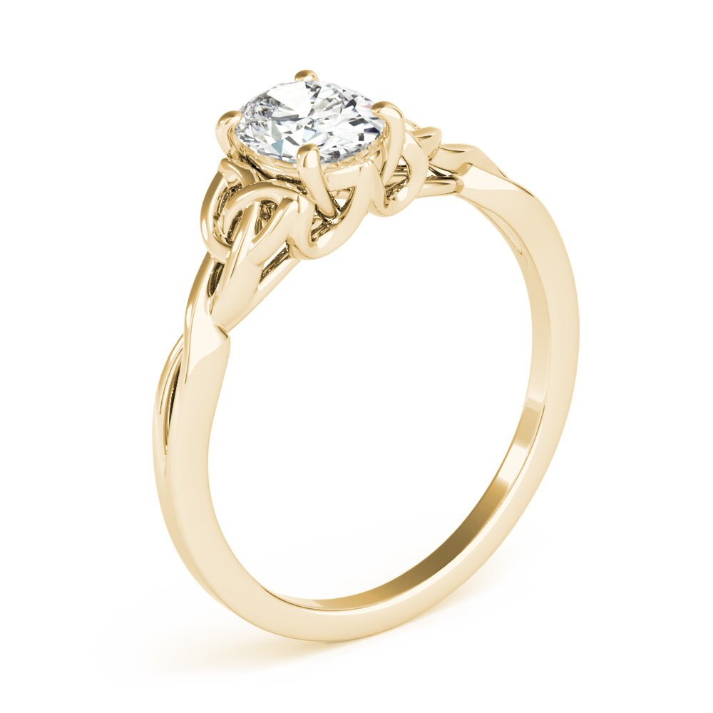 Oval-Cut Solitaire Twisted Engagement Ring