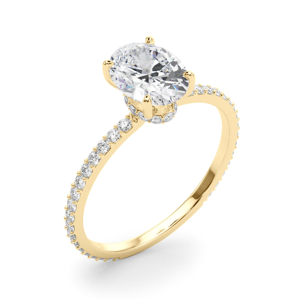 Oval Hidden Halo Engagement Ring