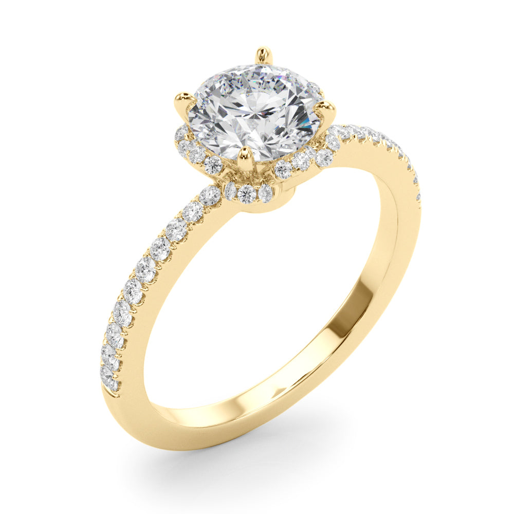 Prong Set Halo Engagement Ring