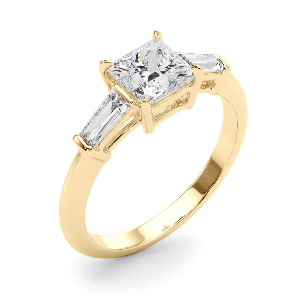 3 STONE RING SQ CTR TB SIDES