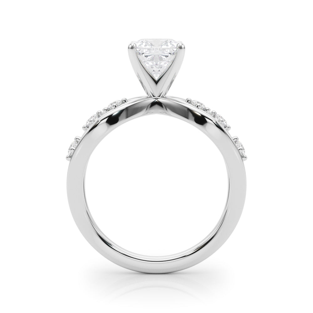 Split Shank Scattered Diamond Engagement Ring