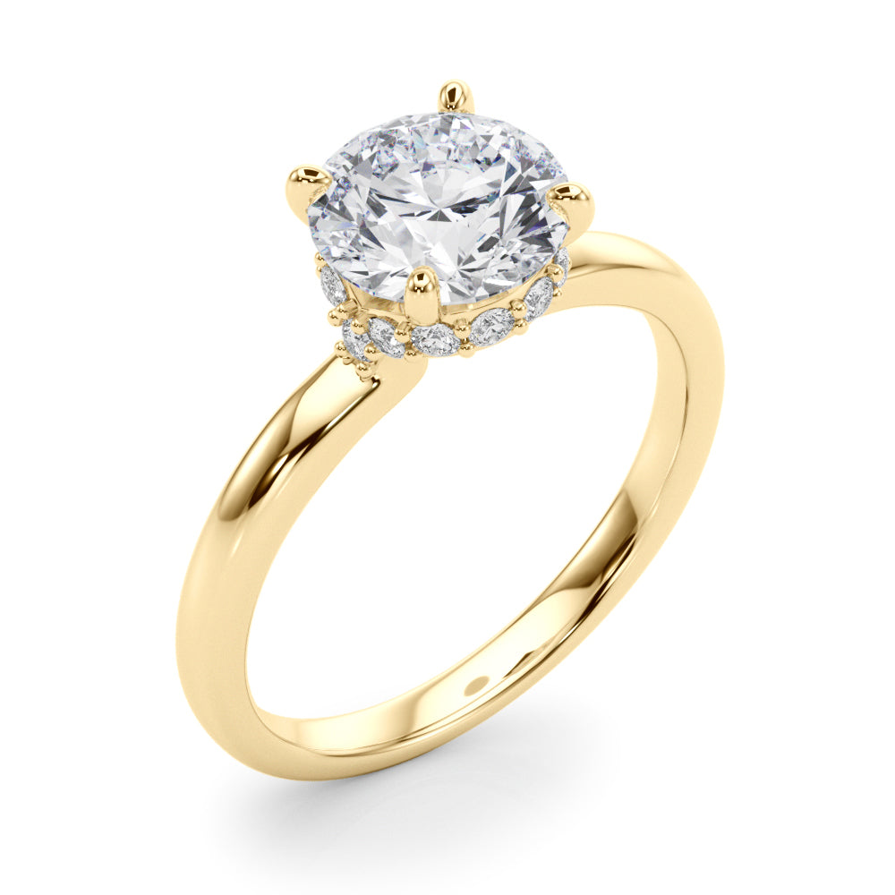 Round Hidden Halo Engagement Ring