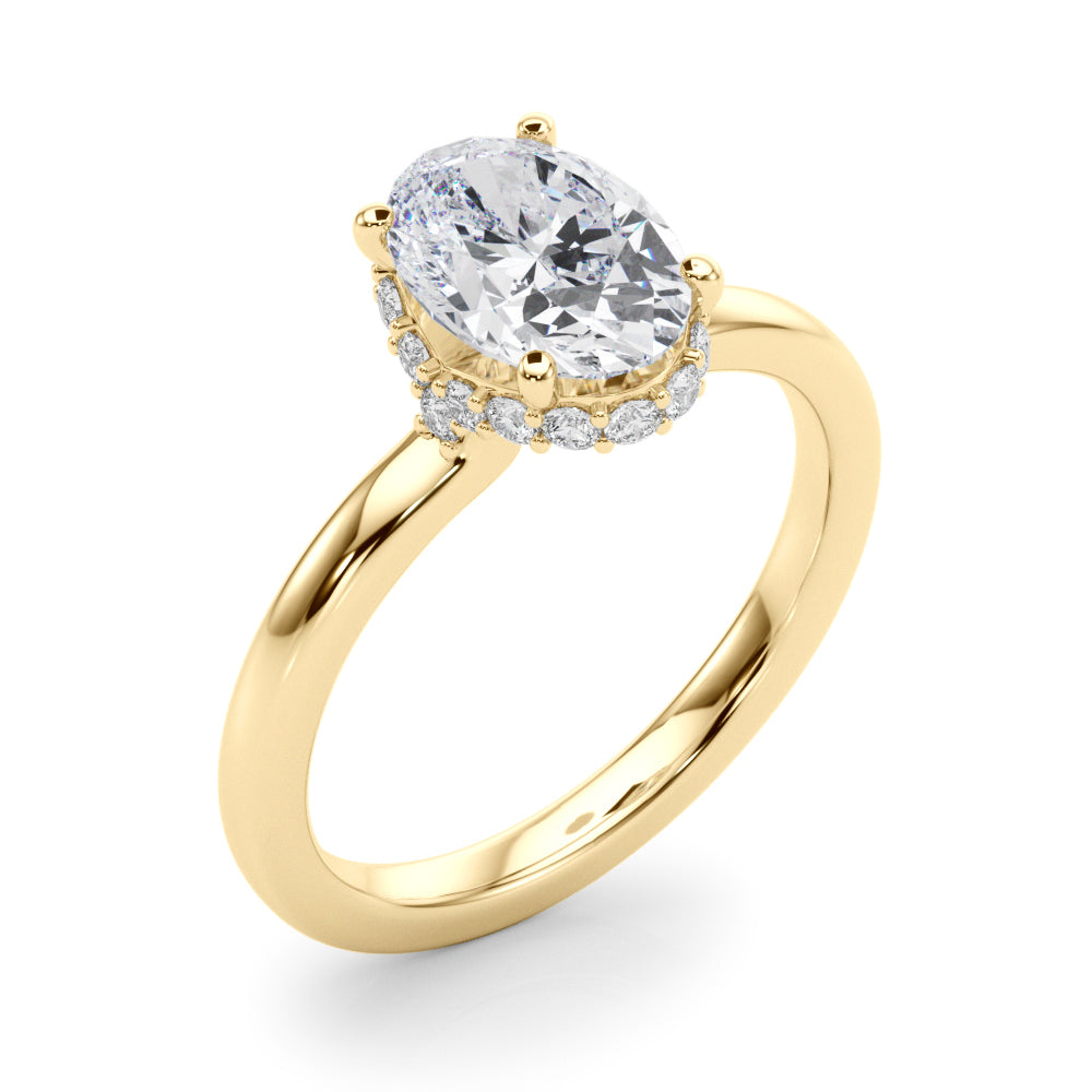 Hidden Halo Oval Engagement Ring