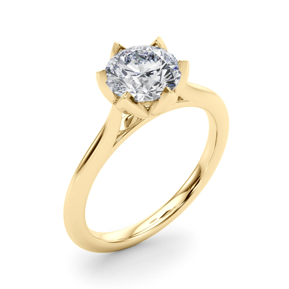 6-Prong Round Tulip Solitaire Engagement Ring
