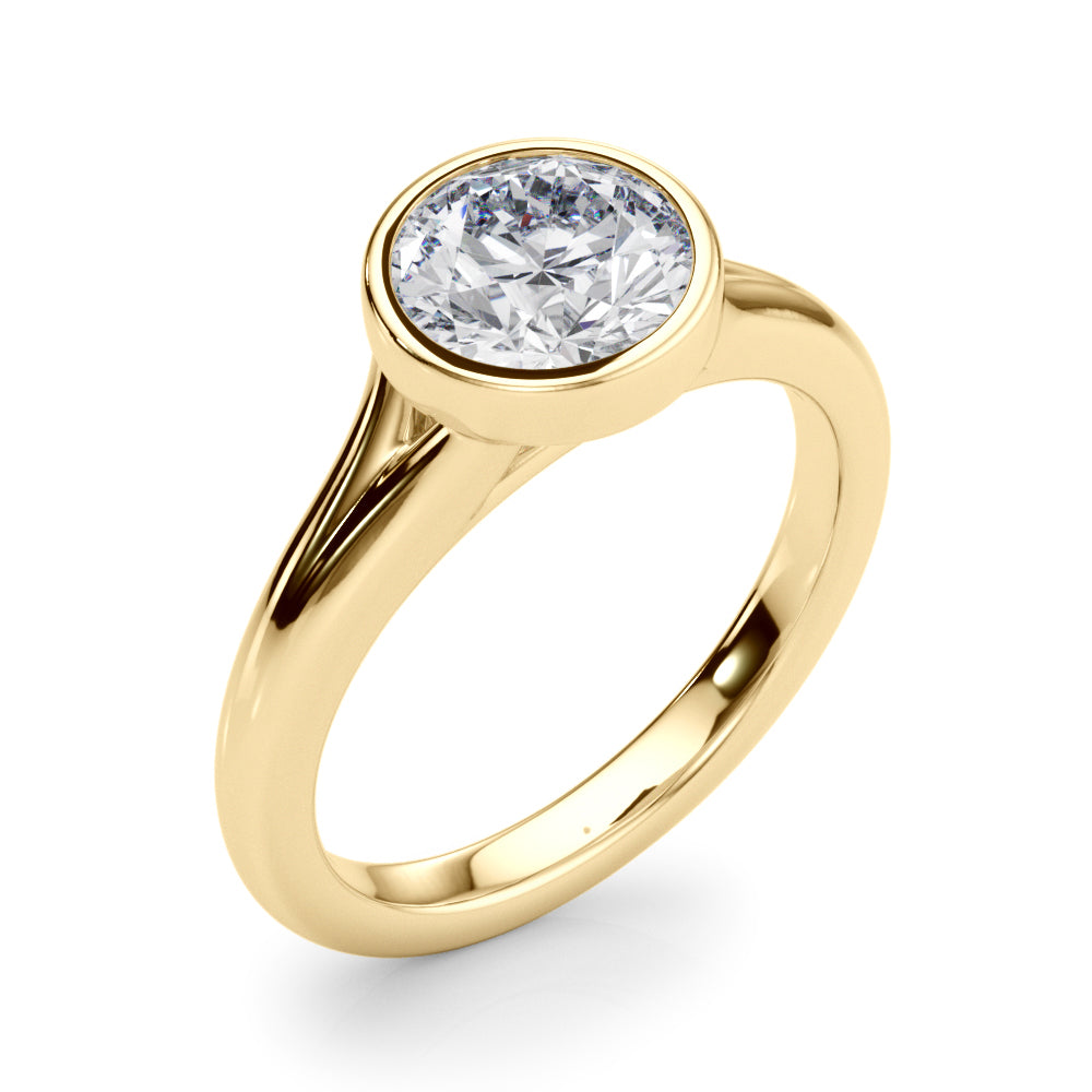Round Bezel Set Solitaire Engagement Ring