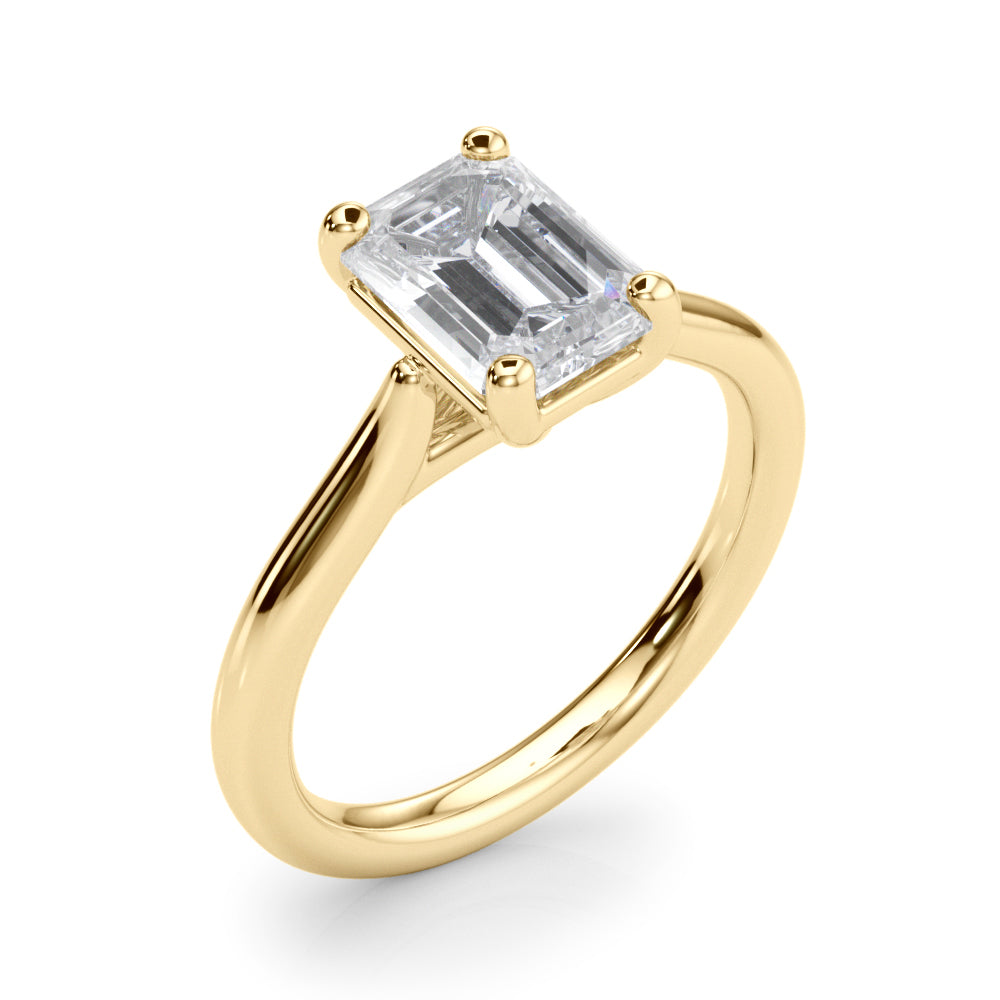 Solitaire Emerald Cut Engagement Ring