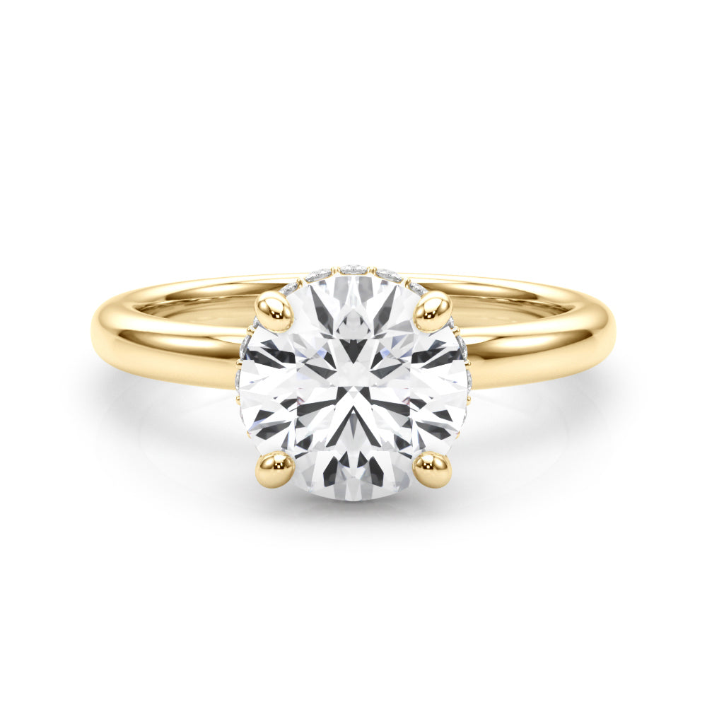 Double Hidden Halo Round Engagement Ring