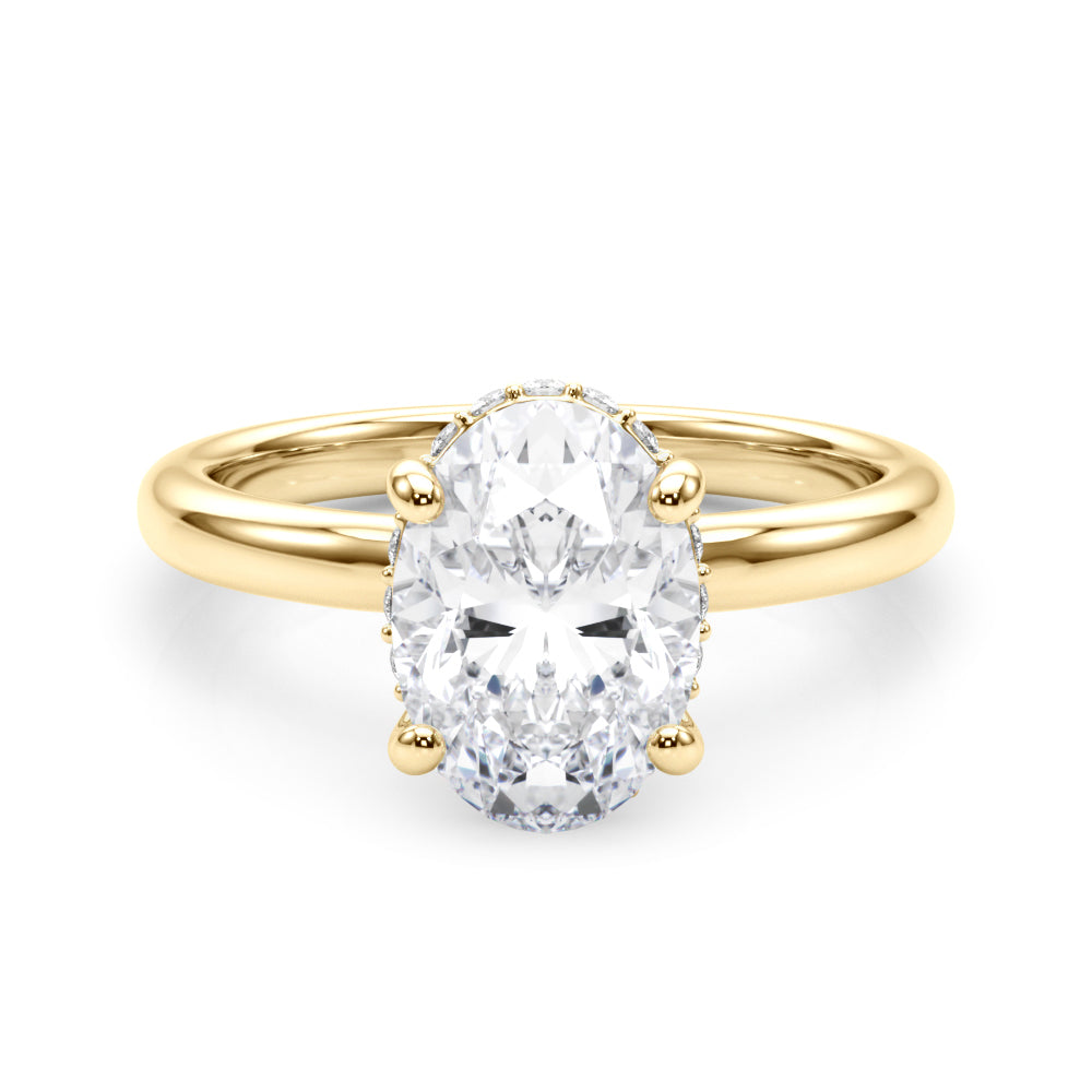 Double Hidden Halo Oval Engagement Ring