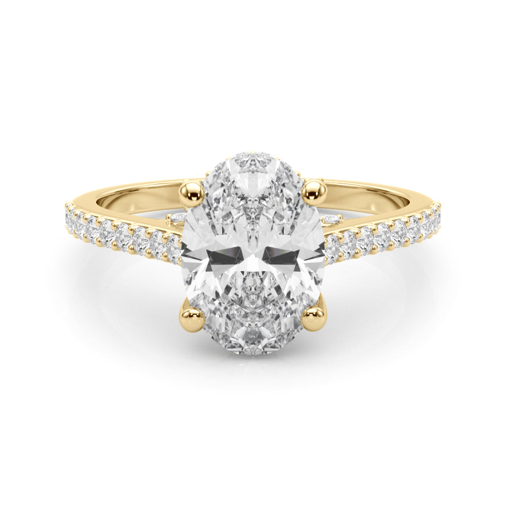 Accented Trellis Oval Engagement Ring