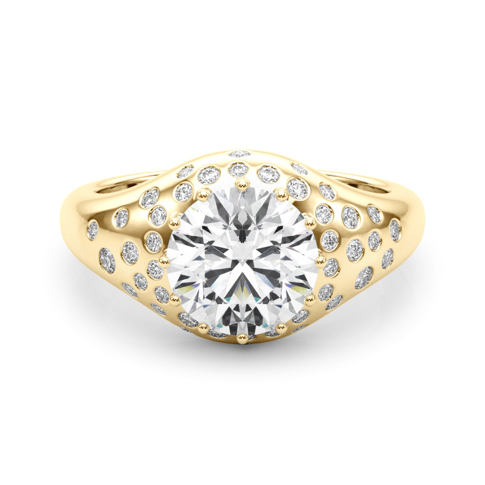 Accented Scattered Round Engagement Ring